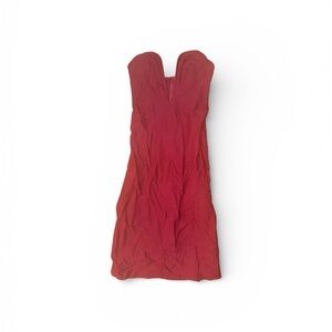 Elegant Red Strapless Dress